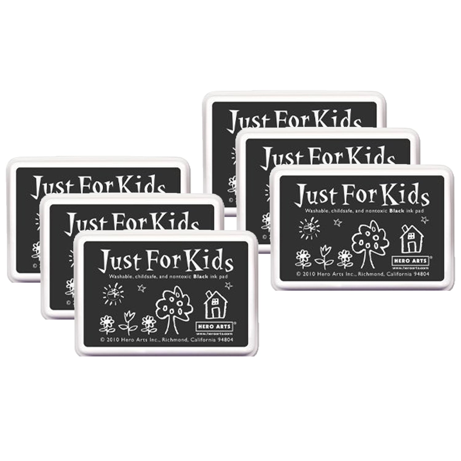 Just for Kids® Ink Pad, Black, Pack of 6
